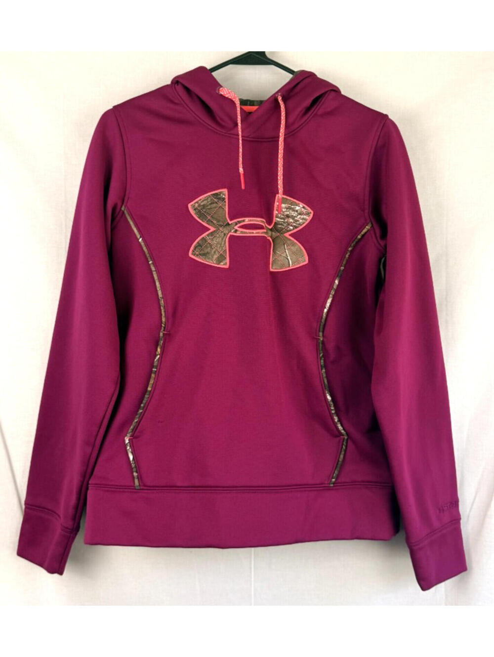 Under Armour Storm Hoodie Womens Small Purple Camouflage Outdoor Hunting Hiking